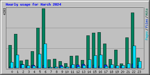 Hourly usage for March 2024